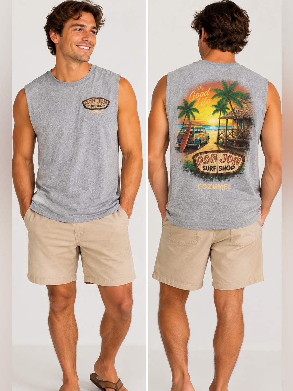 Ron Jon Surf Shop Cozumel Men’s Large Sleeveless Tank Top The Good Life Graphic